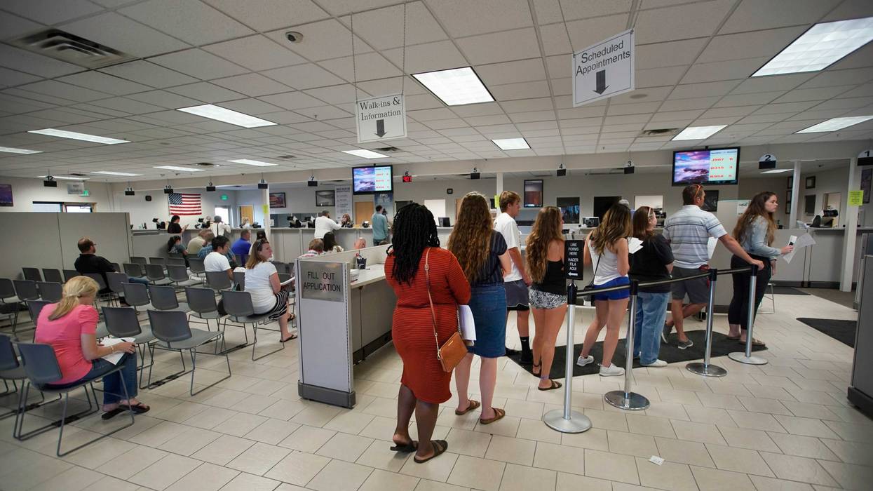 Waiting in line for license