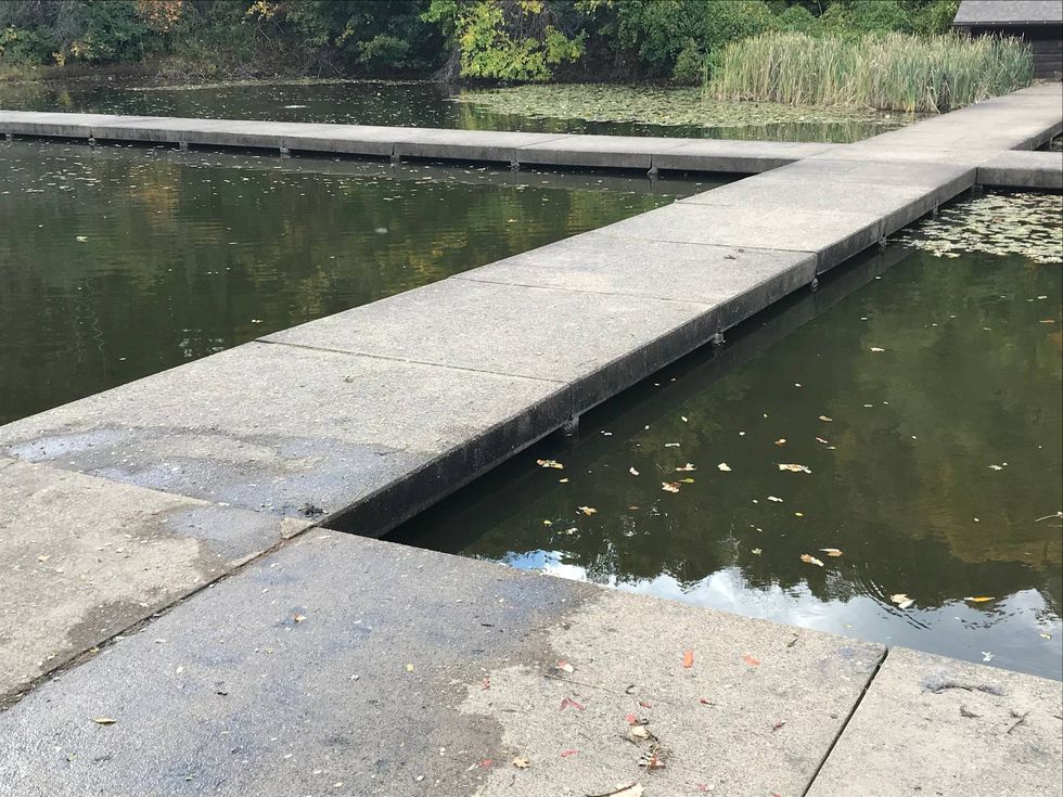 Walkway slab at Carnegie Lake