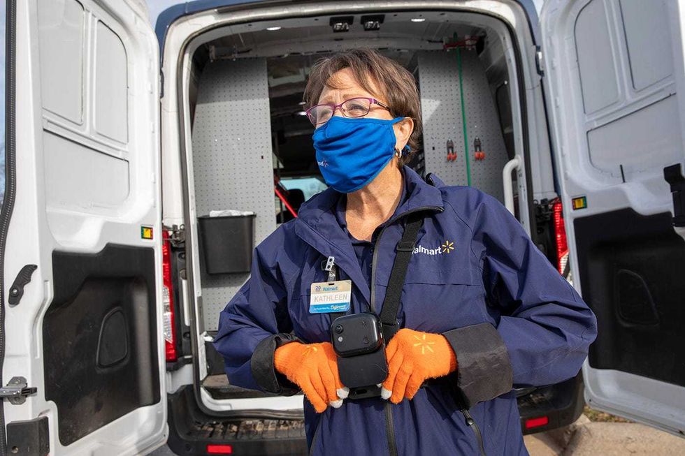 Walmart InHome driver affixes body cam