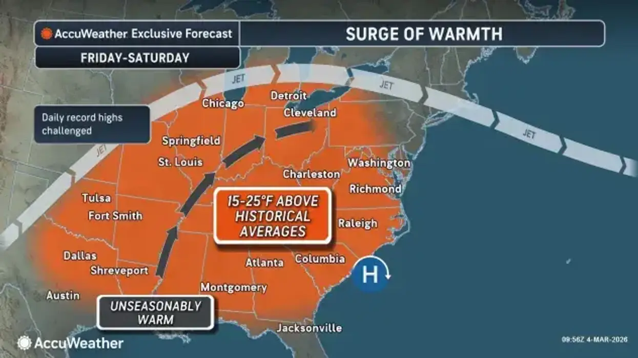 warm weekend map