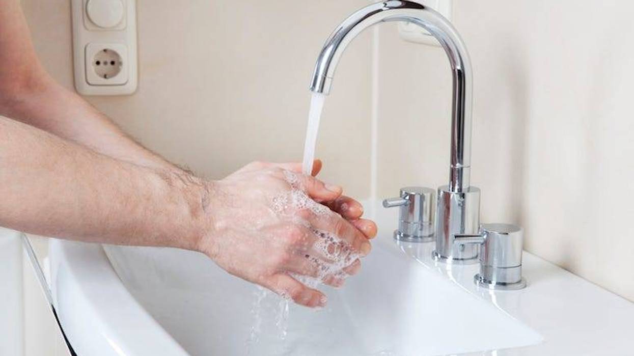 Washing Hands, Soap, Water, Sink, Male
