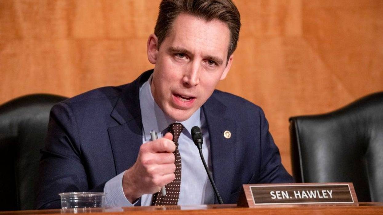 WASHINGTON, DC - DECEMBER 18: Sen. Josh Hawley (R-MO) questions Department of Justice Inspector General Michael Horowitz during a Senate Committee On Homeland Security And Governmental Affairs hearing at the US Capitol on December 18, 2019 in Washington,