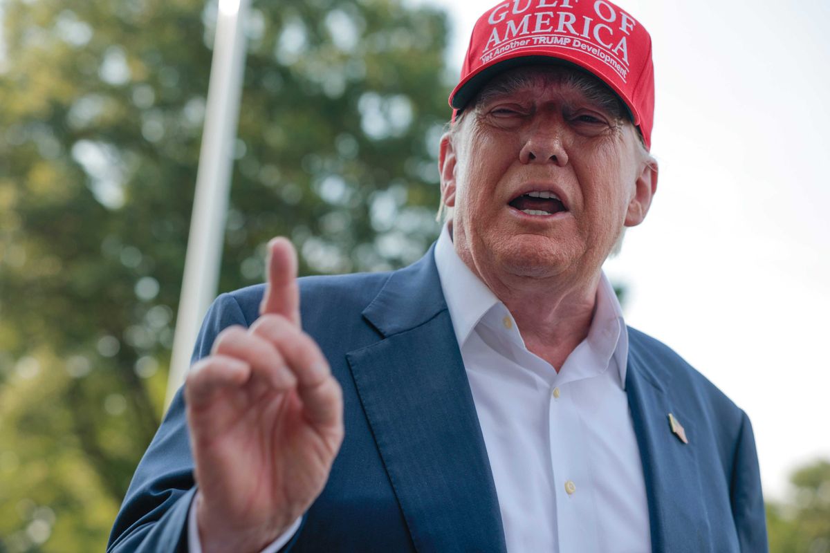 WASHINGTON, DC - JULY 01: U.S. President Donald Trump speaks to reporters on the South Lawn before boarding Marine One and departing the White House on July 01, 2025 in Washington, DC. Trump is traveling to Ochopee, Florida to visit a newly built immigration detention center in the Florida Everglades dubbed "Alligator Alcatraz." (Photo by Anna Moneymaker/Getty Images)