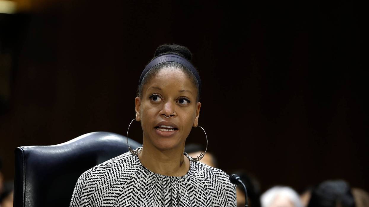 WASHINGTON, DC - JULY 12: UC Berkeley School of Law Professor Khiara Bridges speaks during a hearing with the Senate Judiciary Committee in the Dirksen Senate Office Building on July 12, 2022 in Washington, D.C.