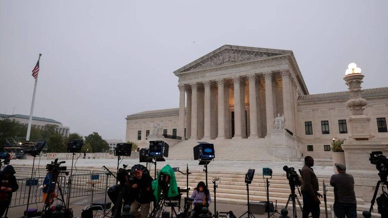 WASHINGTON, DC - MAY 03: TV camera crews station in front of the U.S. Supreme Court Building on May 03, 2022 in Washington, DC. In an initial draft majority opinion obtained by Politico, Supreme Court Justice Samuel Alito allegedly wrote that the cases Roe v. Wade and Planned Parenthood of Southeastern v. Casey should be overruled, which would end federal protection of abortion rights across the country.