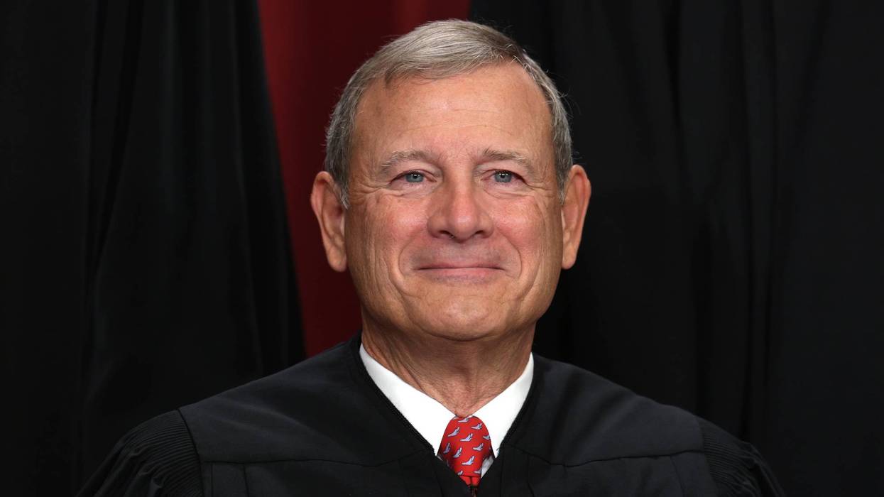 WASHINGTON, DC - OCTOBER 07: United States Supreme Court Chief Justice John Roberts poses for an official portrait at the East Conference Room of the Supreme Court building on October 7, 2022 in Washington, DC. The Supreme Court has begun a new term after Associate Justice Ketanji Brown Jackson was officially added to the bench in September.