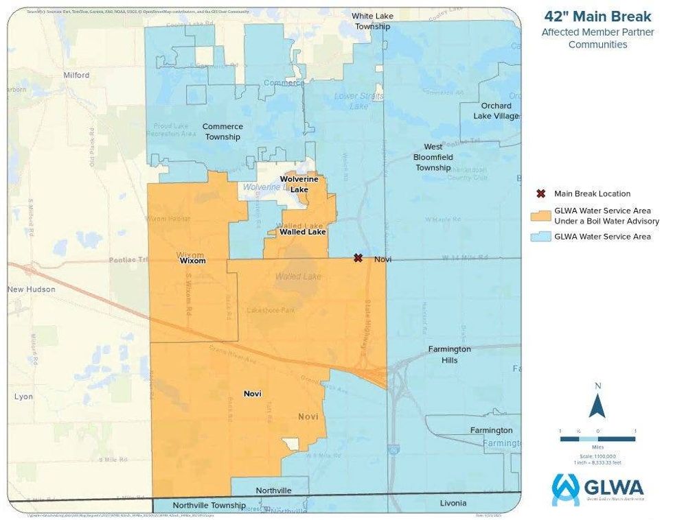 water main boil water map