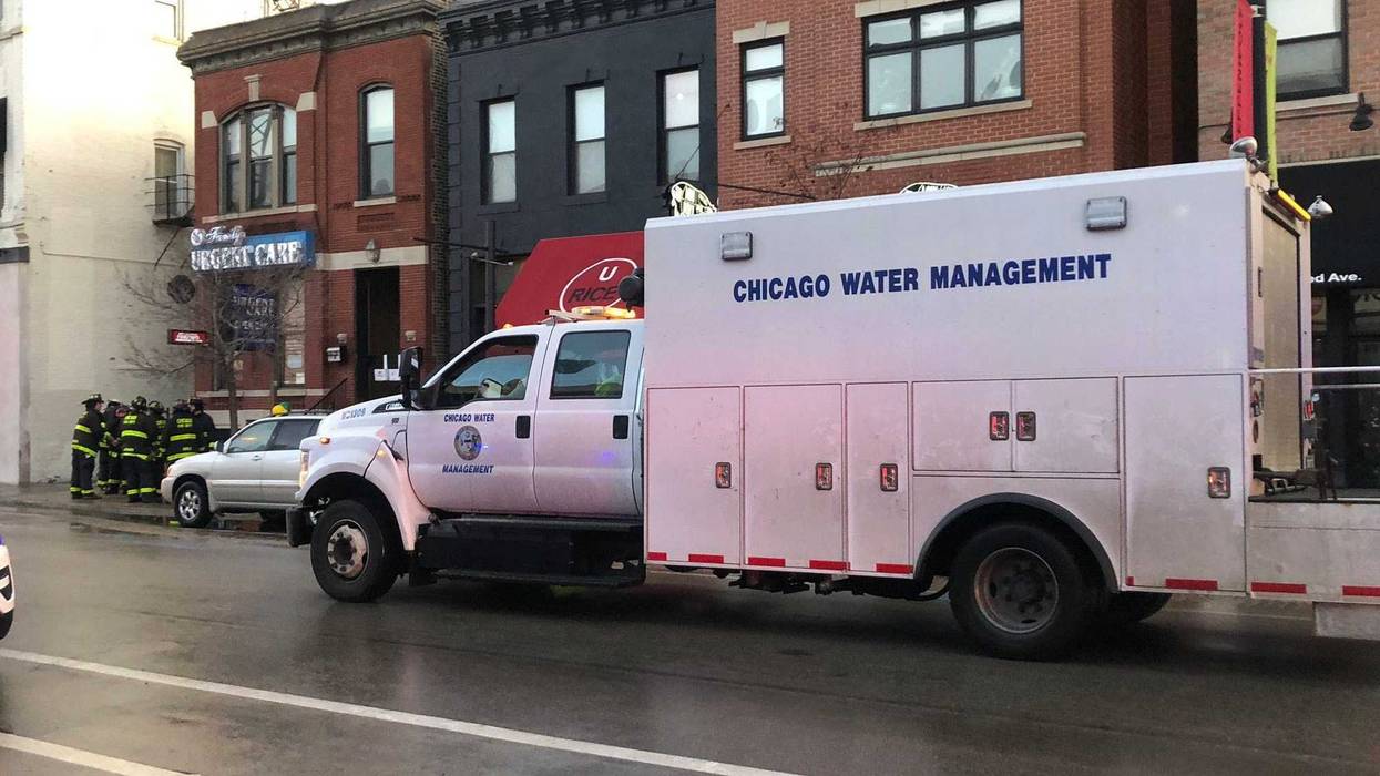 Water main break on North Halsted between 64 and West Willow. Chicago Water Management, Chicago Fire Department and Chicago Police are on scene.