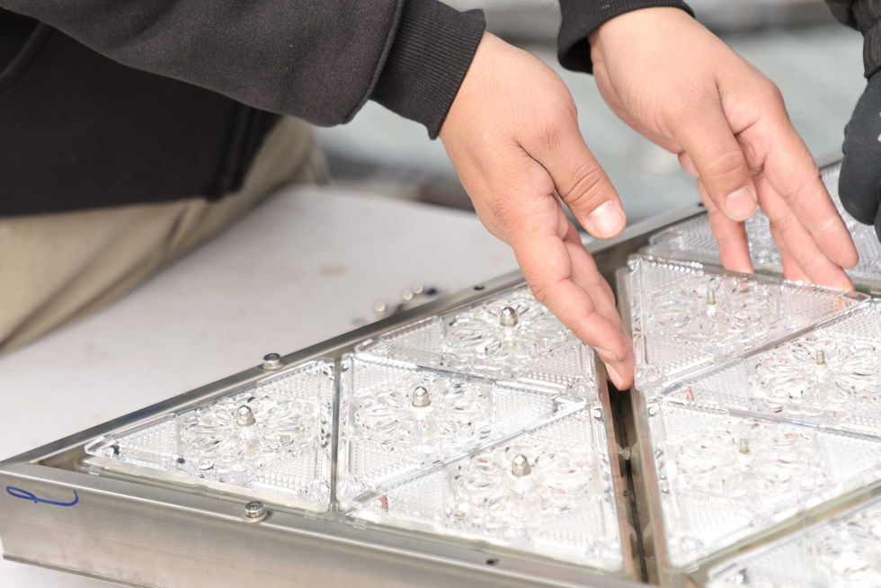 Waterford Crystals are installed onto the Times Square New Year