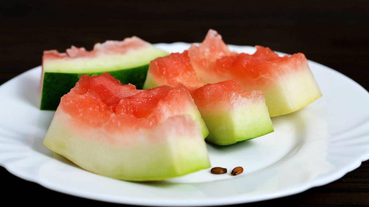 Watermelon rinds on the plate