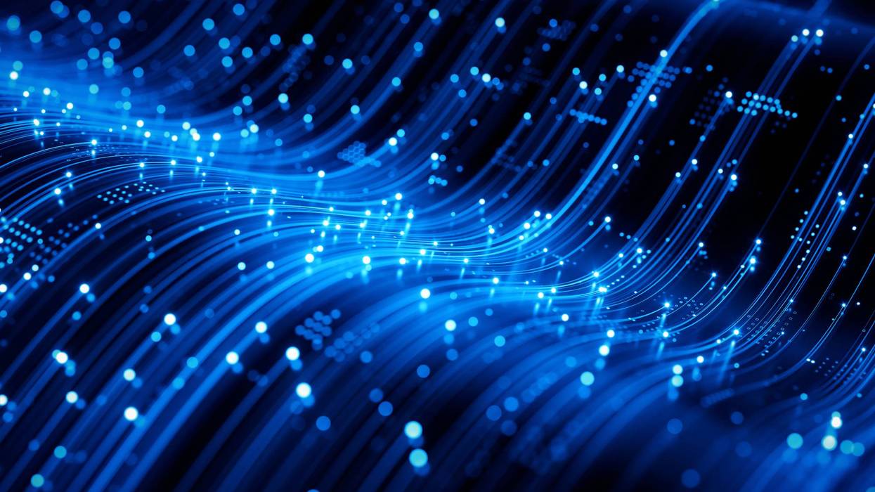 Waves of digital information concept - Data flow background. 3d illustration