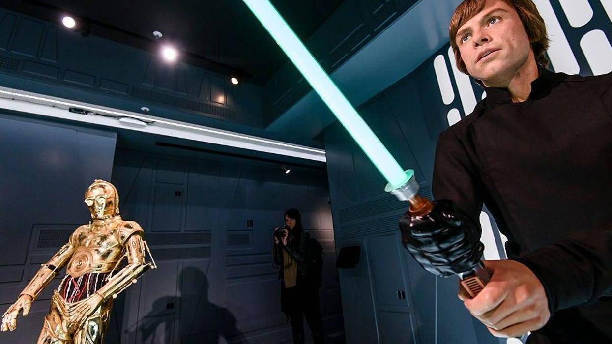 Wax figure of Luke Skywalker character from Star Wars movies