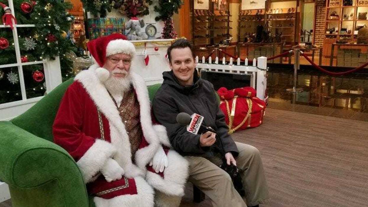 WBEN's Mike Baggerman with Santa Claus at Walden Galleria. December 19, 2019 (WBEN Photo/Kellie Scanlon)