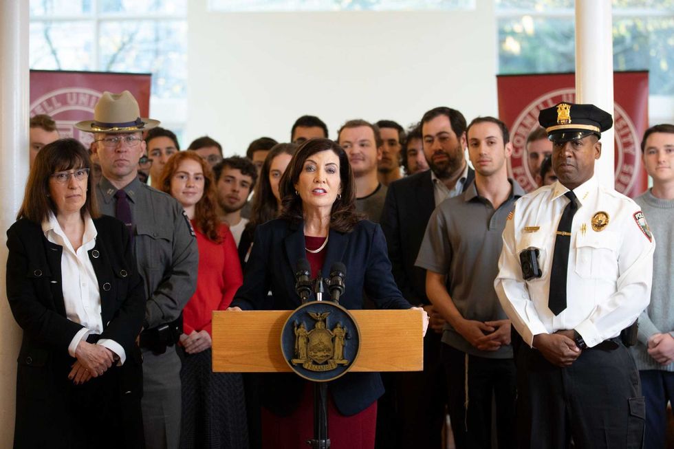 "We will not tolerate threats or hatred, or antisemitism, or any kind of hatred," Hochul said