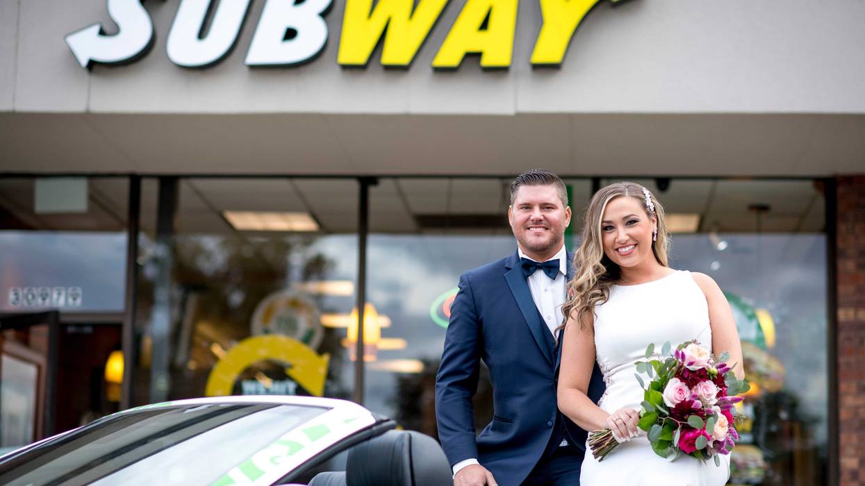 wedding pics at Subway
