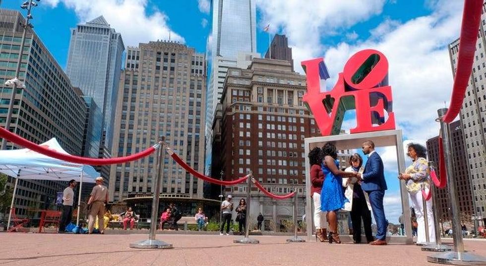 Wedding Wednesdays resume, couples say 'I do' at LOVE Park