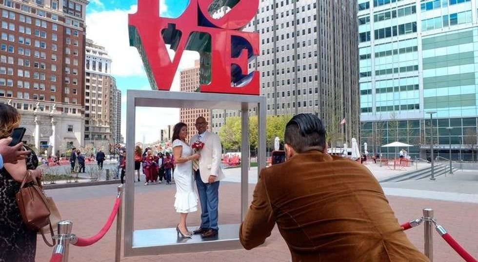 Wedding Wednesdays resume, couples say 'I do' at LOVE Park
