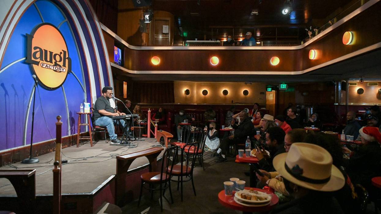 WEST HOLLYWOOD, CALIFORNIA - DECEMBER 25: Craig Robinson performs onstage at The Laugh Factory 42nd annual free Christmas dinner and show at The Laugh Factory on December 25, 2021 in West Hollywood, California.