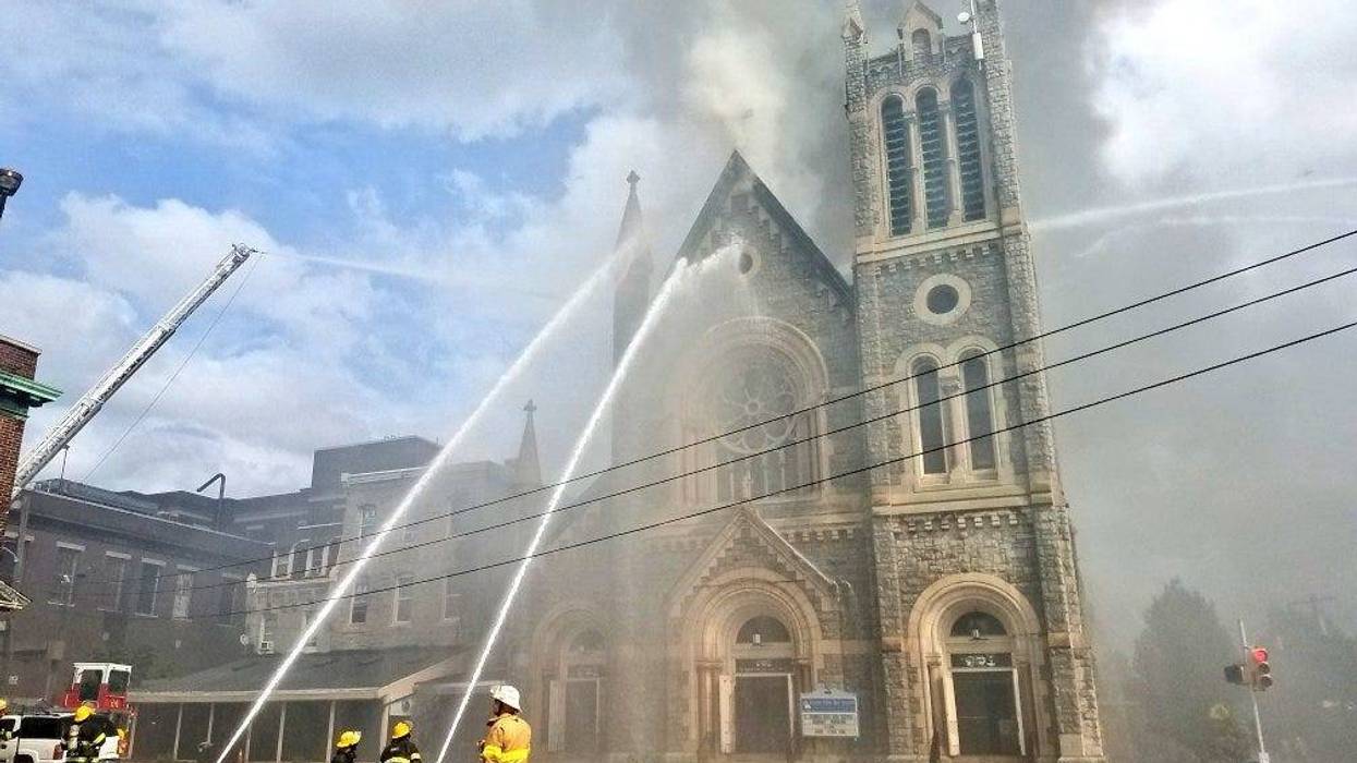 West Philly church on fire