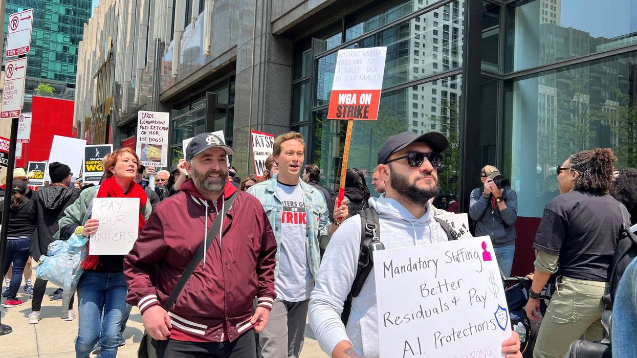 WGA demonstration outside NBC Tower