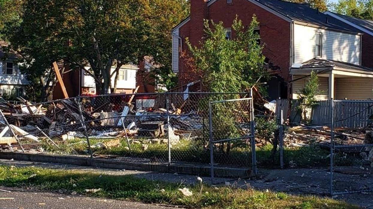What's left of a house that exploded on Detroit's northwest side
