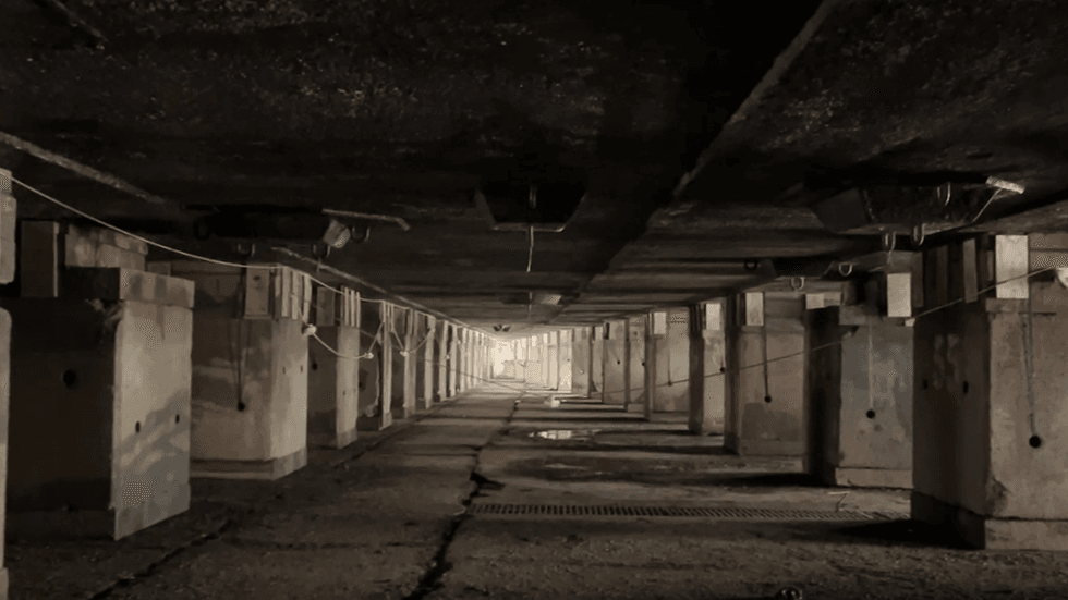 While in dry dock, the Battleship New Jersey rests on 302 wood-topped concrete blocks.