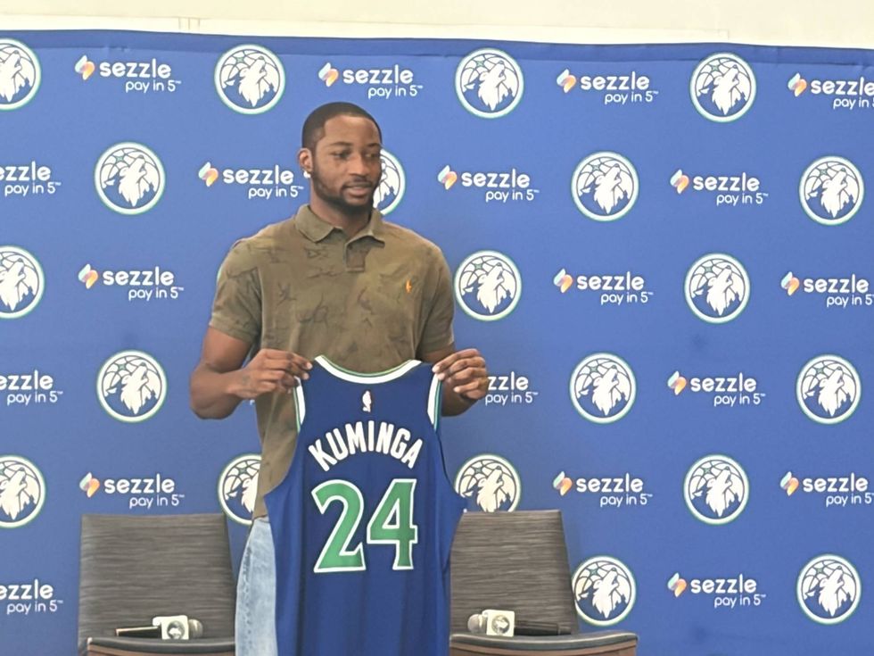 New forward Jonathan Kuminga introduced to Minnesota Timberwolves fans Thursday at Target Center