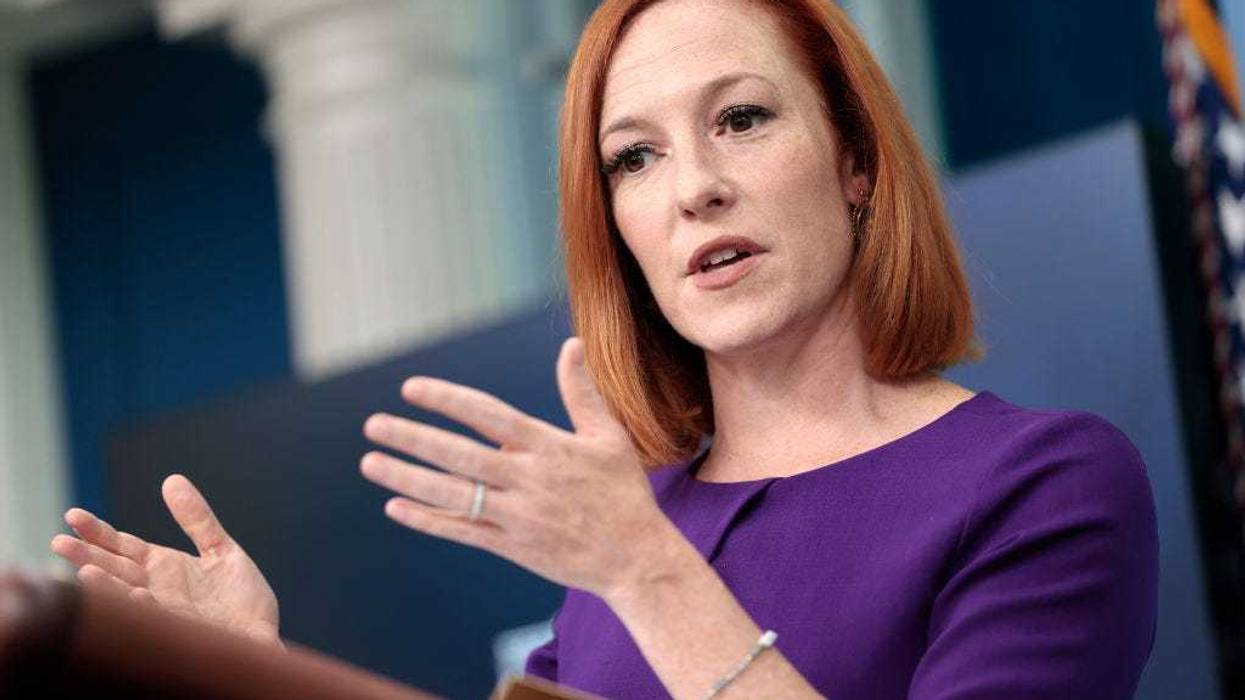 White House Press Secretary Jen Psaki gives remarks at a daily press conference in the James Brady Press Briefing Room of the White House on April 26, 2022 in Washington, DC. Earlier today the White House announced that U.S. Vice President Kamala Harris tested positive for COVID-19. (Photo by Anna Moneymaker/Getty Images)