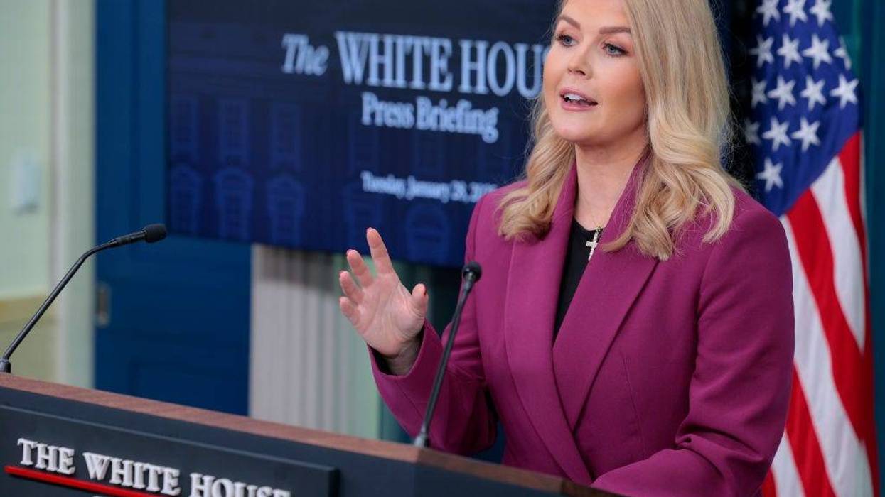White House Press Secretary Karoline Leavitt holds her first news briefing at the White House on Jan. 28.