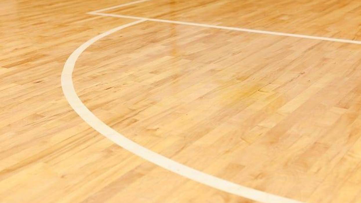 White lines on basketball court