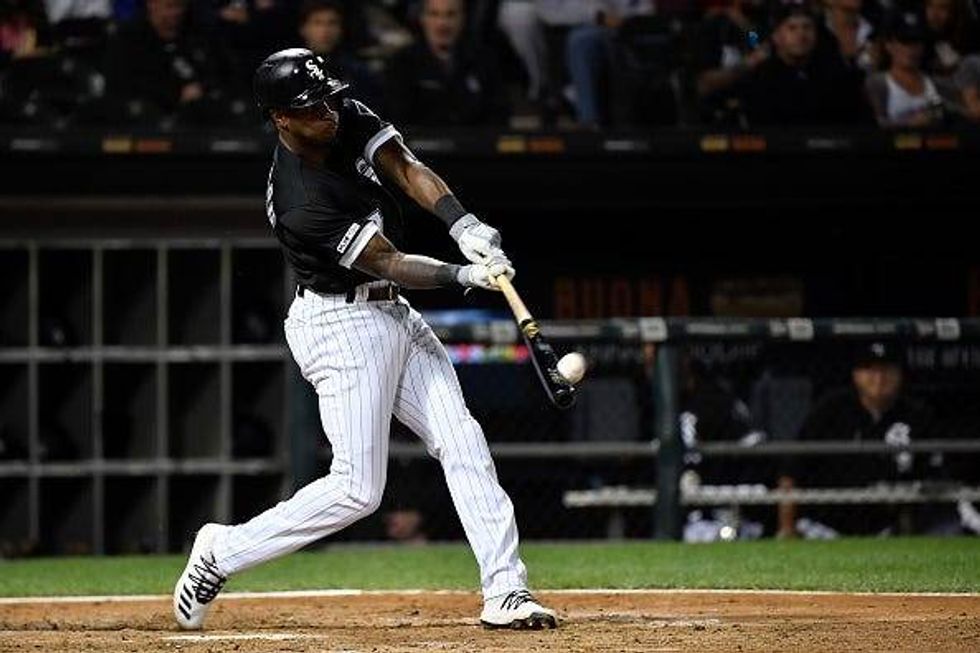 White Sox SS Tim Anderson connects with a pitch.