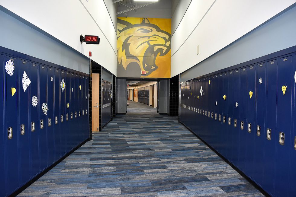 Wildcat mural inside Oxford High School