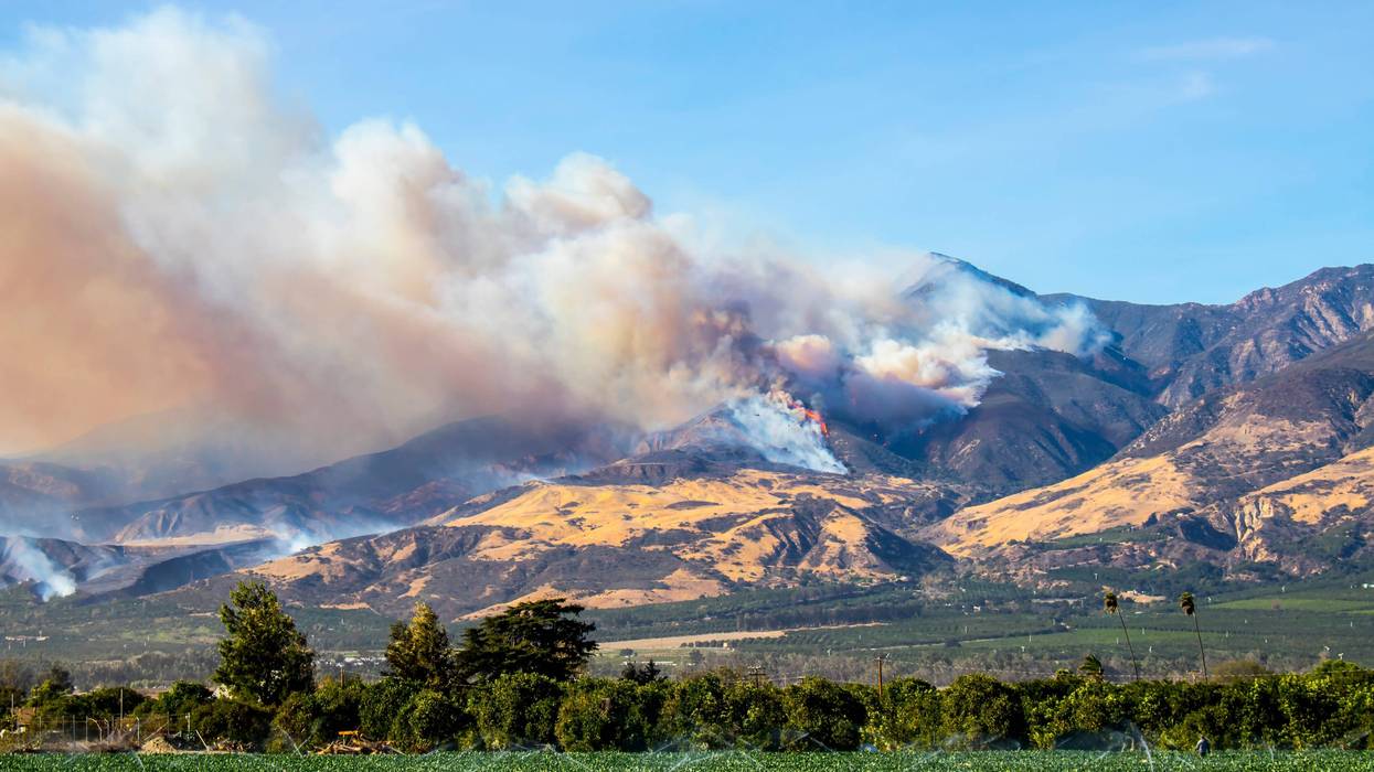 wildfire in hills above ventura county