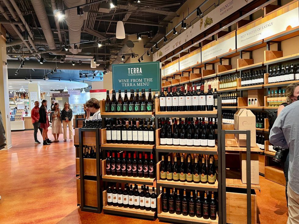 Wine available at Eataly.