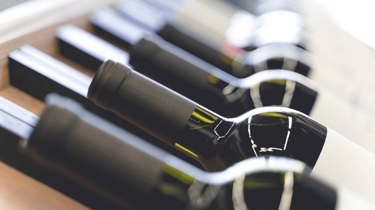 Wine bottles at a store.