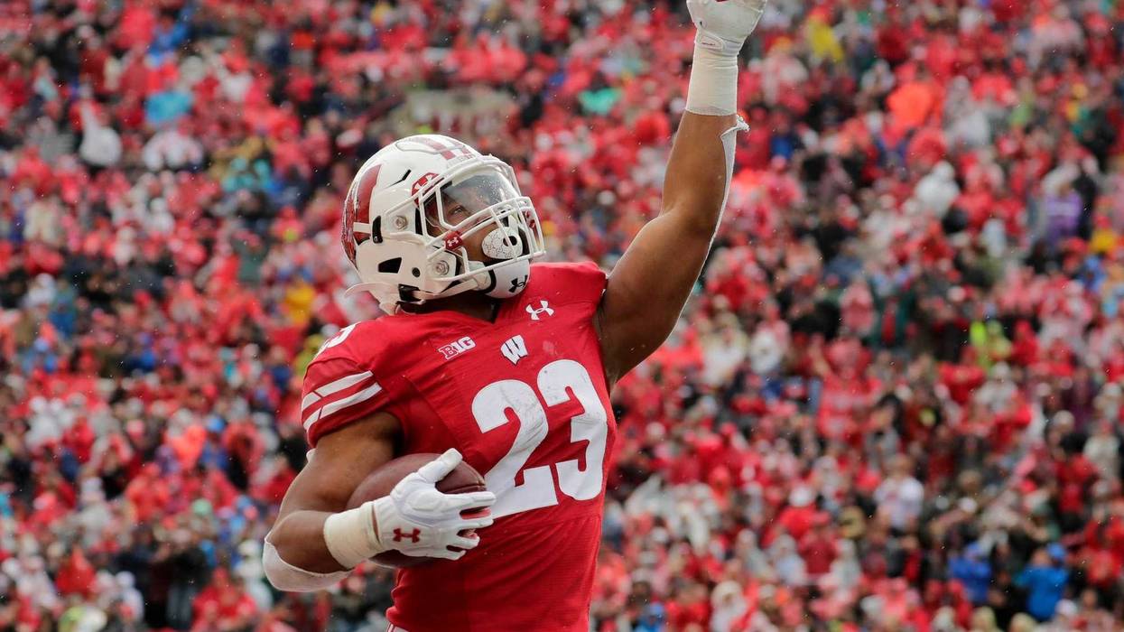 Wisconsin Badgers running back Jonathan Taylor (23) scores his second touchdown of the afternoon during the Wisconsin vs. Kent State football game at Camp Randall Stadium in Madison, WI, Saturday, October 5, 2019. RICK WOOD/MILWAUKEE JOURNAL SENTINEL ORG XMIT: 00099191A