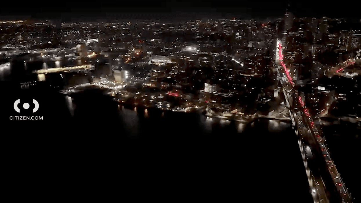 Witnesses described a flash from the Con Edison substation in Dumbo (pictured center), as well as smoke on the water just north of the Manhattan Bridge