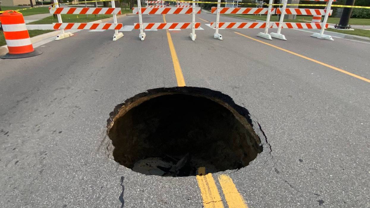 Wixom Road sinkhole