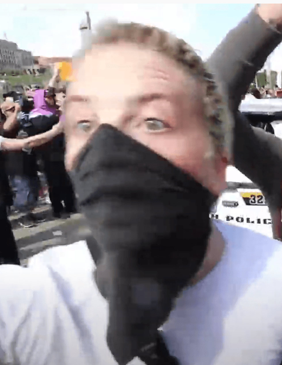 Woman at May 30 protest in Pittsburgh