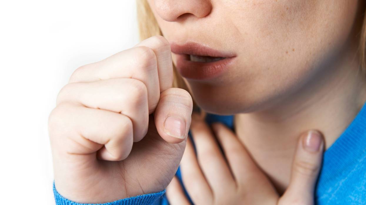 woman coughing