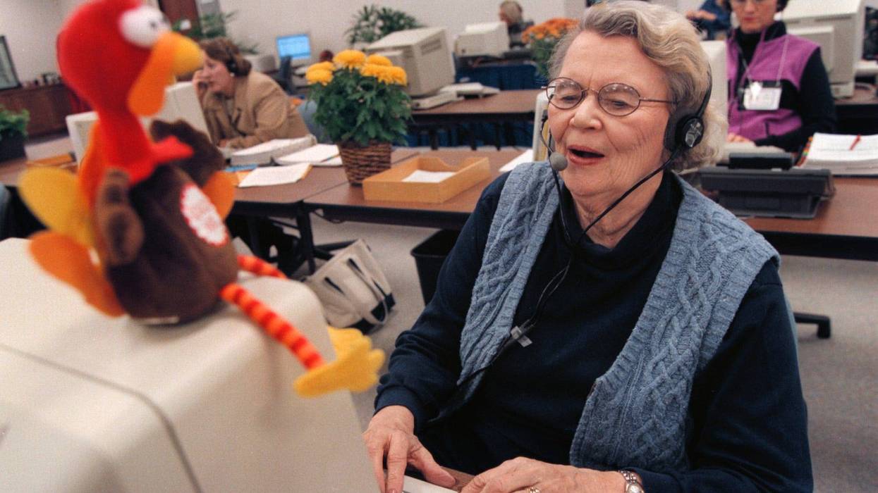 woman helps at the butterball hotline