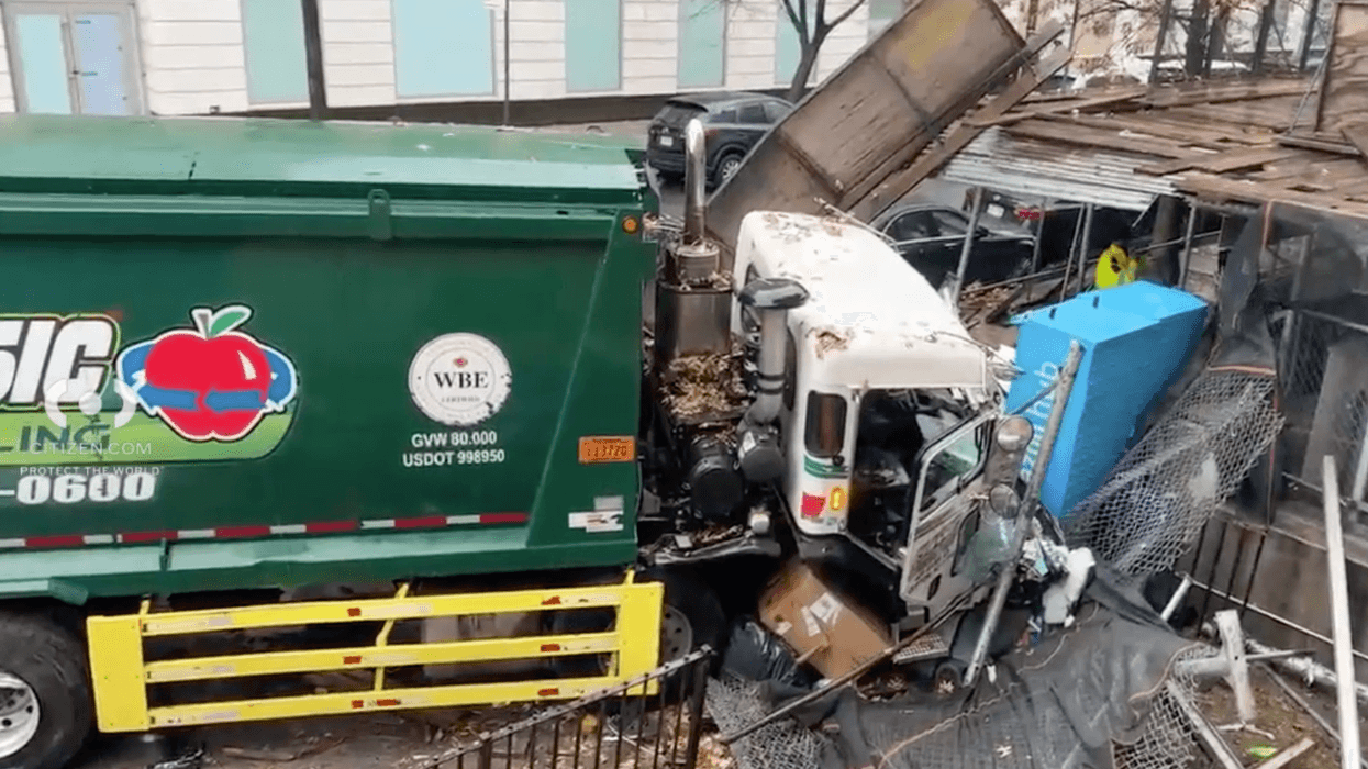 Woman killed in East Harlem hit-and-run after a private garbage truck topples scaffolding.