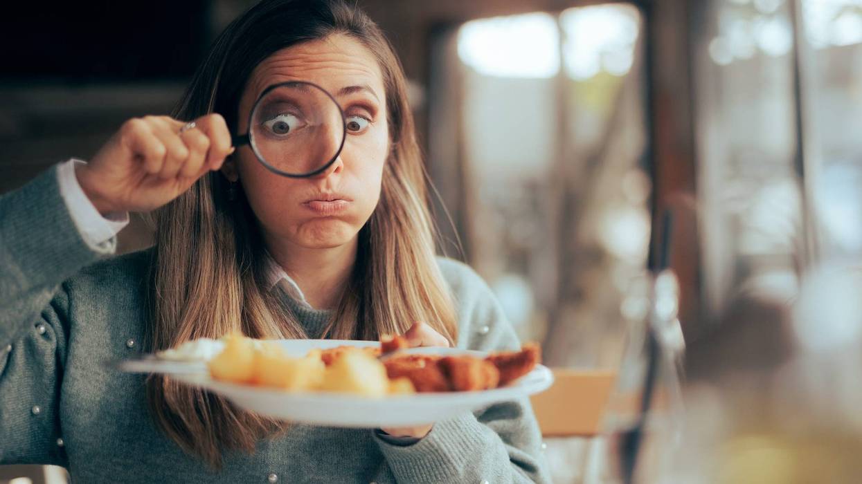 Woman reviewing food