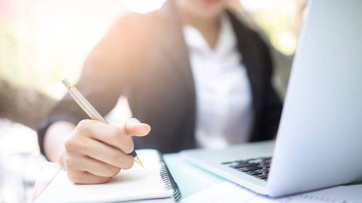 Woman using her computer.