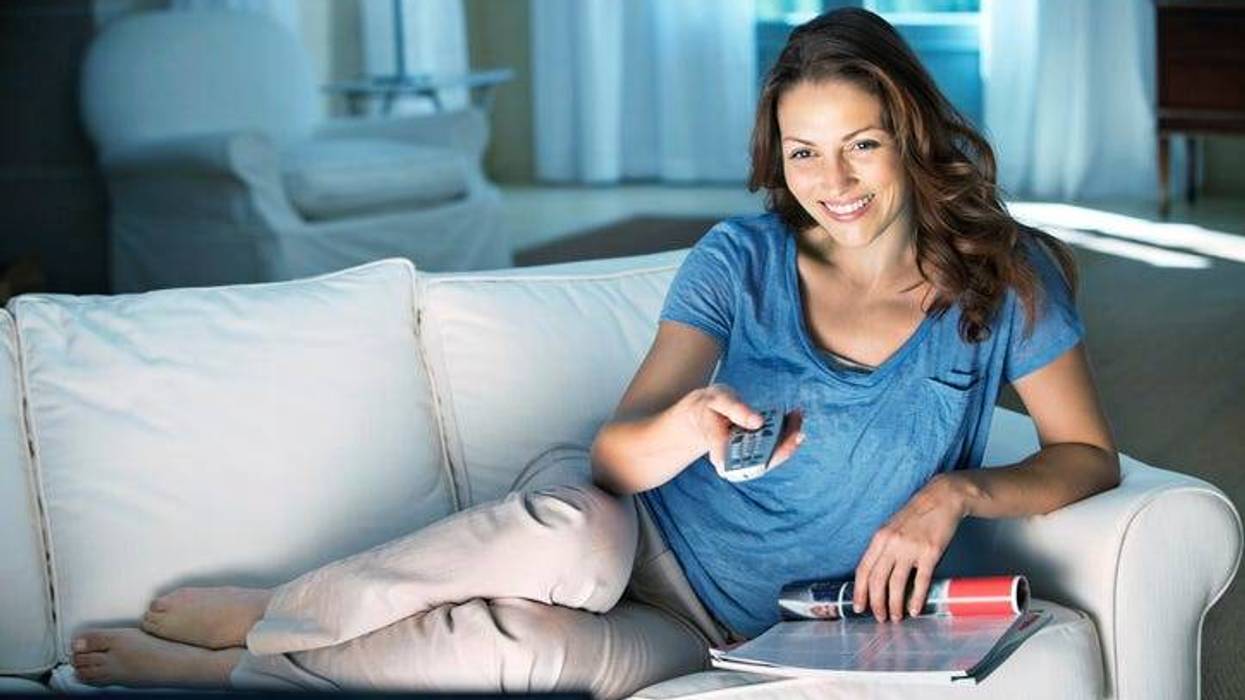 Woman watching TV