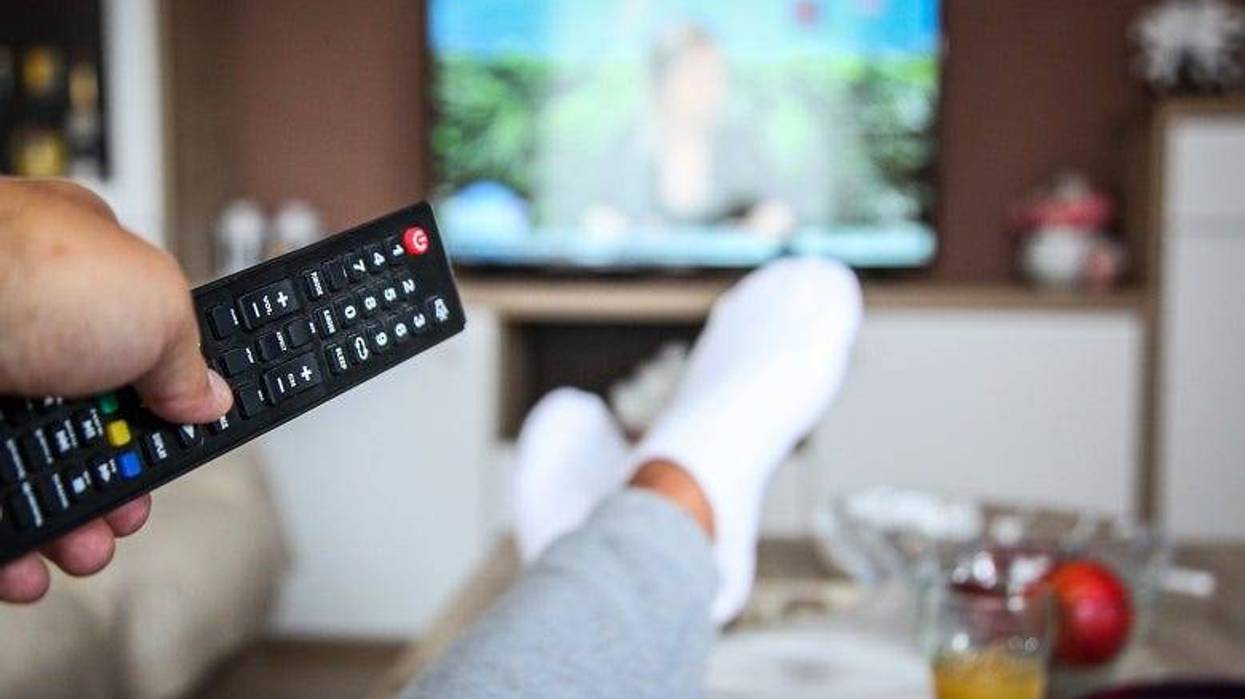 woman watching TV