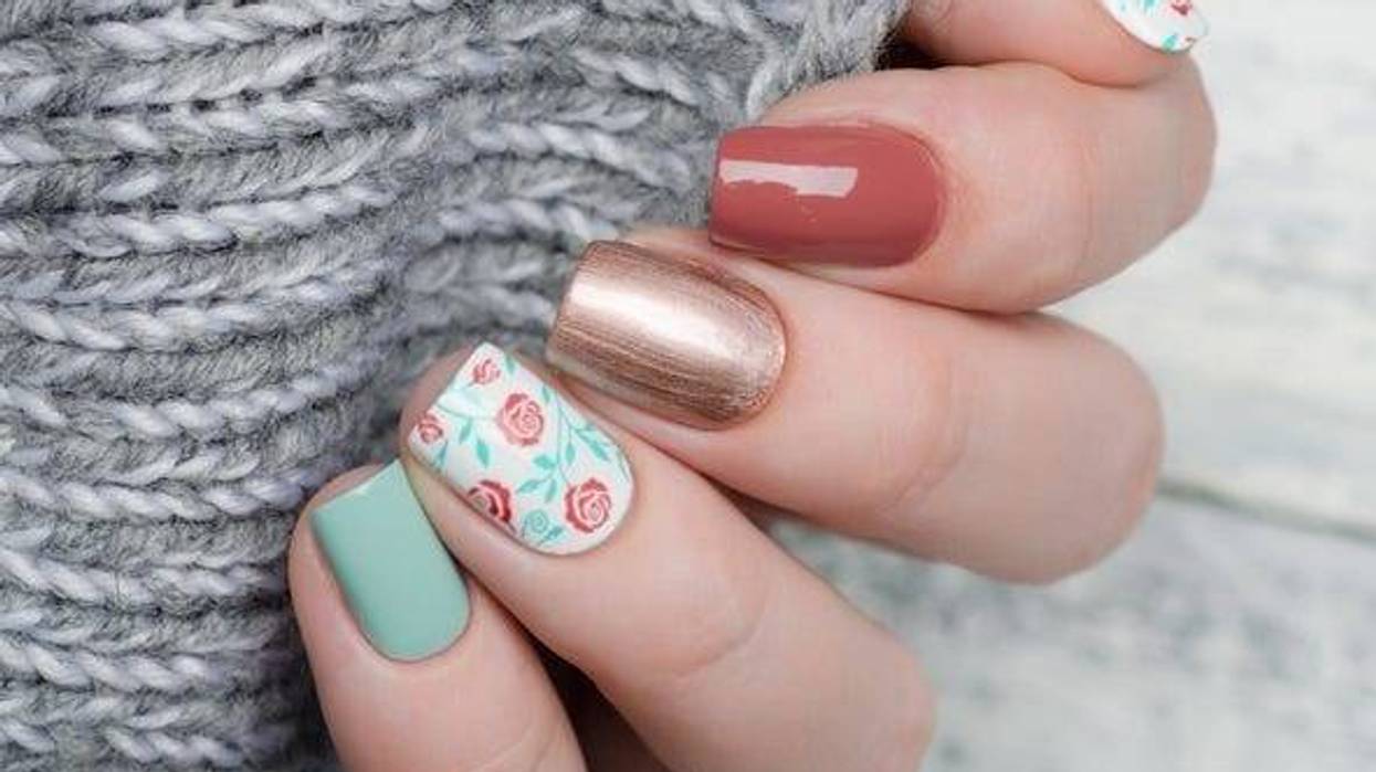 Womans manicured hand