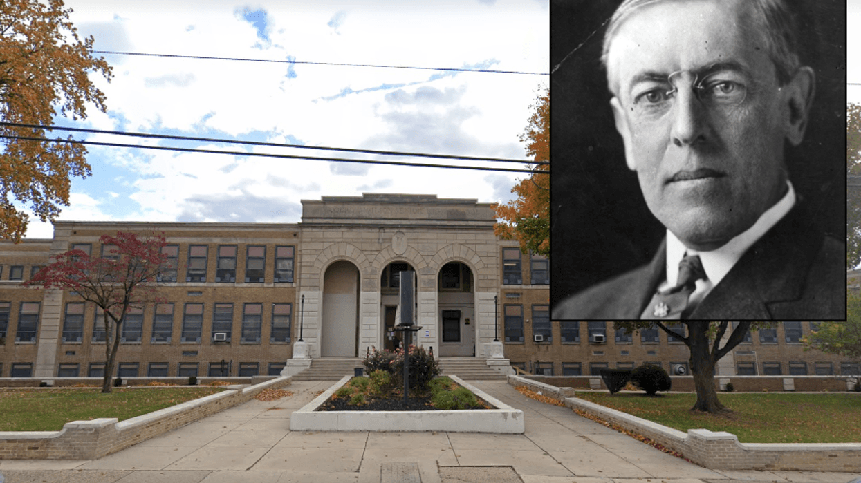 Woodrow Wilson High School in Camden. Inset: Woodrow Wilson