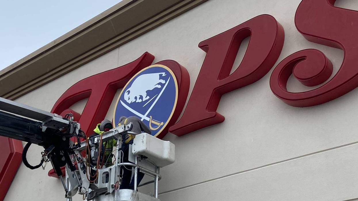 Tops' scores with Buffalo Sabres logo