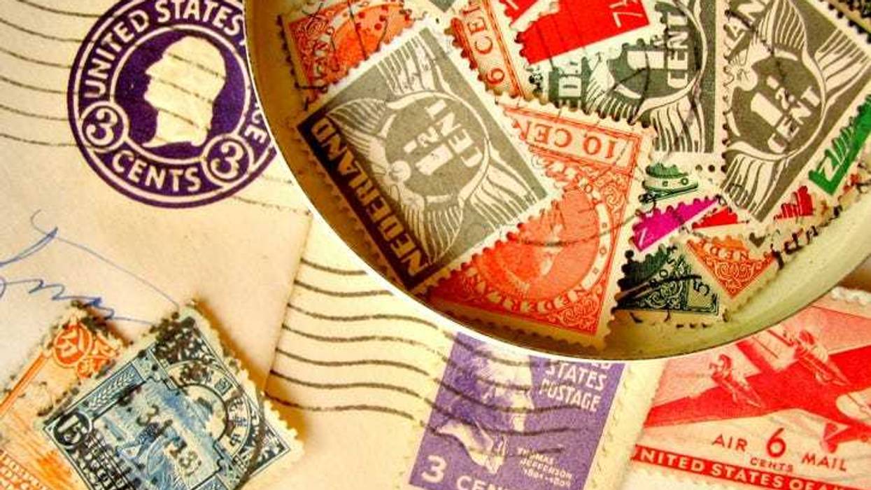 World War II era stamps and letters.